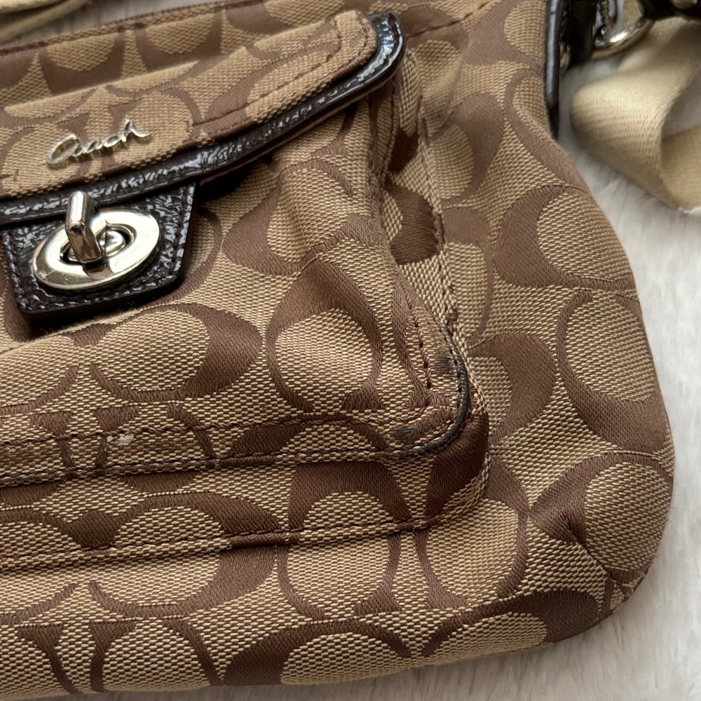 Coach Signature Tan Crossbody Bag - Picture 8 of 9